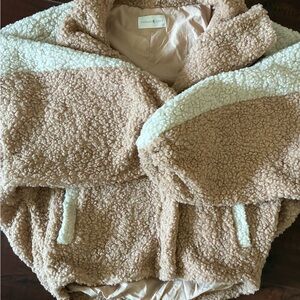 Thread & Supply Beige and Cream Sherpa Jacket